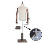 Home Male Mannequin Dress Form Manikin with Shoe Rack Pants Stand, for Casual or Formal Apparel, Sackcloth (Color : with arms, Size : M)