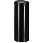 Relaxdays - Poubelle acier 50 litres bac à ordures en métal 80 cm de hauteur 30 cm de diamètre couvercle automatique, noir