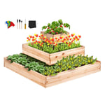 Jardinière-Vevor-Lit De Jardin Surélevé En Bois De Sapin-113x113x51cm Bac De Plantation-Pour Cultiver Des Fleurs, Végétaux, Herbes