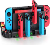 Chargeur Joy-Con Pour Nintendo Switch/Switch Oled, Station De Charge Usb Pour Manette Nintendo Switch Avec 8 Emplacements De Jeu Et Indicateur Led