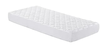 Italian Bed Linen Protège-Matelas matelassé, Blanc, 1 Place et demie.