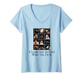 Womens It Looks Just As Cool When You Do It Funny Animals Smoking V-Neck T-Shirt