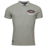 Superdry Polo Pour Homme - Vintage Superstate, Manches Courtes, Fermeture À Boutons, Coton Gris Xl (X-Large)