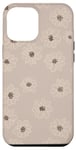 Coque pour iPhone 12 Pro Max Fleur florale beige neutre sur sable beige mignon bohème