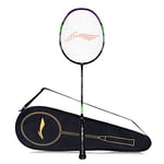 Badminton Racquet, Raquette de Badminton Li-Ning G-Force Superlite 3800 en Fibre de Carbone avec Housse complète Gratuite (Noir/Violet, Lot de 1),