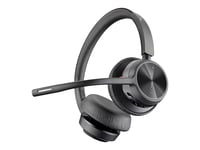 Poly – Micro-Casque sans Fil Voyager 4320 UC avec Socle de Chargement (Plantronics) – Micro-Casque avec Micro-Perche – USB-A – Compatible avec Teams (certifié), Zoom et Bien Plus Encore