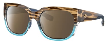 Costa Del Mar Waterwoman Cateye Polarized Sunglass Wahoo Brown Blue Crystal 55mm