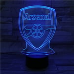 Arsenal F.C USB 3D Anime Nattlampa Atmosfärisk LED Bordlampa Julgåvor för fotbollsälskare Dekorativ lampa för barnrum