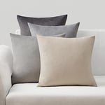 Topfinel Housse Coussin 60x60 Gris Beige Dégradé en Velours avec Finition Lustrée Housse de Coussin Canape Lot de 4 pour Decoration Coussin de Lecture pour Lit Salon Jardin Fauteuil Chaise