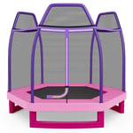 7FT Kids Trampoline Recreational Trampoline Mini Round Bounce Jumper w/Net