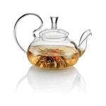 TEA SOUL, Théière en Verre avec Filtre, Pot à Thé, Théière avec Infuseur,