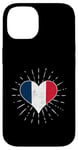 Coque pour iPhone 14 Drapeau France Vintage Coeur Viva La France Rétro