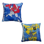 Character World Coussin carré Transformers sous Licence Officielle Charges Optimus Prime et Bumblebee Super Doux réversible 2 côtés | Parfait pour n'importe Quelle Chambre ou canapé 40 x 40 cm