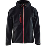 Blaklader - Veste de travail à capuche softshell 4949 - Noir / Rouge - 3XL - Noir / Rouge