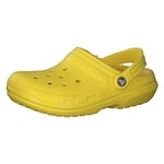 Crocs Unisex's Men's and Women's Classic Lined Clog | Fuzzy Slippers, Lemon, 4 2