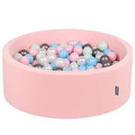 KiddyMoon Piscine À Balles pour Bébé Rond 90X30cm/300 Balles 7Cm Fosses À Boules Jouet Enfant, Rose: Perle/Rose Poudré/Babyblue/Menthe/Argenté