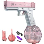 Vattenpistol, rosa vattenpistol, elektriska vattenpistoler för vuxna, vattenpistoler för barn, batteridriven vattenpistol för vattenkrig pink 1