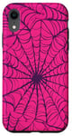 Coque pour iPhone XR Rose Pop Art Ethnique Halloween Motif Toile d'araignée Violet