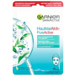 GARNIER Skin Active - Masque Tissu Anti-Imperfections - Réduit Pores, Sébum & Points Noirs - BHA, Niacinamide, Huile d’Arbre À Thé - Vegan & Cruelty Free - Tissu Compostable - Peaux À Imperfections