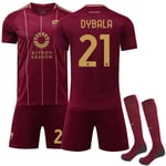 AS Roma Hemmafotbollströja Barn 2024-2025 Nr 21 Dybala 28