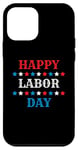 iPhone 12 mini Red White And Blue Stars Happy Labor Day Case