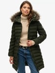 Superdry Fuji Faux Fur Hood Mid Length Coat