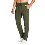 JustSun Jogging Homme Survetement Pantalons de Sport Homme Sportswear Training Bas Jogging Coton Running Jogger Pant Vert XL