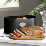 Black Metal Kitchen Bread Bin