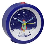 TFA Dostmann réveil analogique pour Enfants Astronaute, 60.1033.06, avec Motif fusée, sans tic-tac, fusées spatiales, Bleu, Plastique, (L) 105 x (L) 41 x (H) 105 mm.