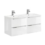 Meuble double vasque encastree 120cm April Blanc