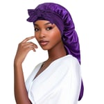 New Extra Large Bonnet Sleep Cap Long Satin Night Cap For Braids Curly Hair Silk