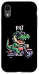 Coque pour iPhone XR Pat Funny Alligator Moto Design pour garçon Nom Pat