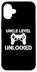 Coque pour iPhone 16 Plus Uncle Level Unlocked Gamer Uncle Achievement Funny