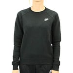 Nike W NSW Essntl Crew FLC T-Shirt à Manches Longues Femme Black/(White) FR: XS (Taille Fabricant: XS)