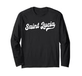 Saint Lucia Typeset Love St. Lucia St. Lucian Pride Long Sleeve T-Shirt