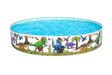 Bestway| Dinosaur Paddling Pool, Kiddie Swimming Pool, Inflatable Above Ground Pool, Outdoor Garden Pool, 2.44m x 46cm