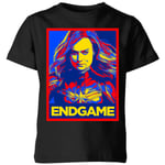 Avengers Endgame Captain Marvel Poster Kids' T-Shirt - Black - 9-10 ans