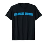 Colorado Springs CO Little London Outline Blue Grunge T-Shirt