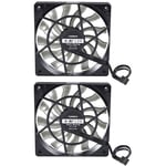 Tlily - 2X Mince 12 mm D'ÉPaisseur 120X120X12Mm 12V Ordinateur de Bureau HôTe Ventilateur Silencieux avec Vitesse 12CM Châssis Refroidissement