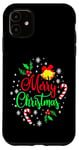 iPhone 11 Merry Christmas Happy holidays Jingle Bells and Snowflakes Case