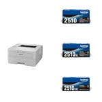 Brother HL-L2865DW Imprimante Laser Monochrome Professionnelle |Impression Recto-Verso| Imprime jusqu'à 34 Pages par Minute TN2510 - Cartouche de Toner Originale - Noir and TN2510XL