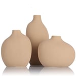 Lot de 3 Petits vases Marron Marron pour décoration d'intérieur, centres de Table de Salle à Manger, centres de Table pour Salon, Bureau, bibliothèque, centres de Table et décoration d'entrée, Petit