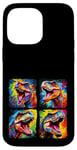 Coque pour iPhone 14 Pro Max Dinosaure T Rex Pop Art Dessin Coloré Peinture