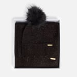 Barbour International Sparkle Knit Beanie And Scarf Set