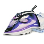 GEEPAS Steam Iron Dry & Wet Ceramic Non-Stick Gliding Soleplate Vertical 2400W