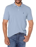 Nautica Men's Classic Fit Short Sleeve Solid Soft Cotton Polo Shirt, Lake City Blue, Large