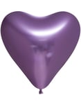 6 stk 30 cm - Glossy Lila Hjärtformade Ballonger