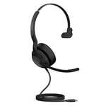 Jabra Evolve2 50 Micro-casque filaire mono - Technologie Jabra Air Comfort, microphones à réduction de bruit et ANC - Certifié MS Teams, fonctionne avec toutes les autres plateformes - Noir