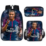 Jul Halloween Present Fotbollsstjärna Mbappe Barnens Skolväska Elever Ryggsäck/Pennväska/Lunchväska Män Och Kvinnor[HK] Only a pen bag