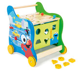 Small Foot- Sesame Street Chariot de Marche en Bois, certifié 100% FSC, pour Les Enfants de 12 Mois et Plus. Walker Jouets, 10969, Multicolore